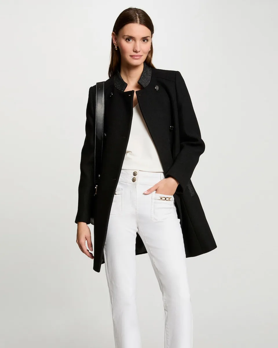 

Женское пальто из ткани с двубортной застежкой Morgan, черный