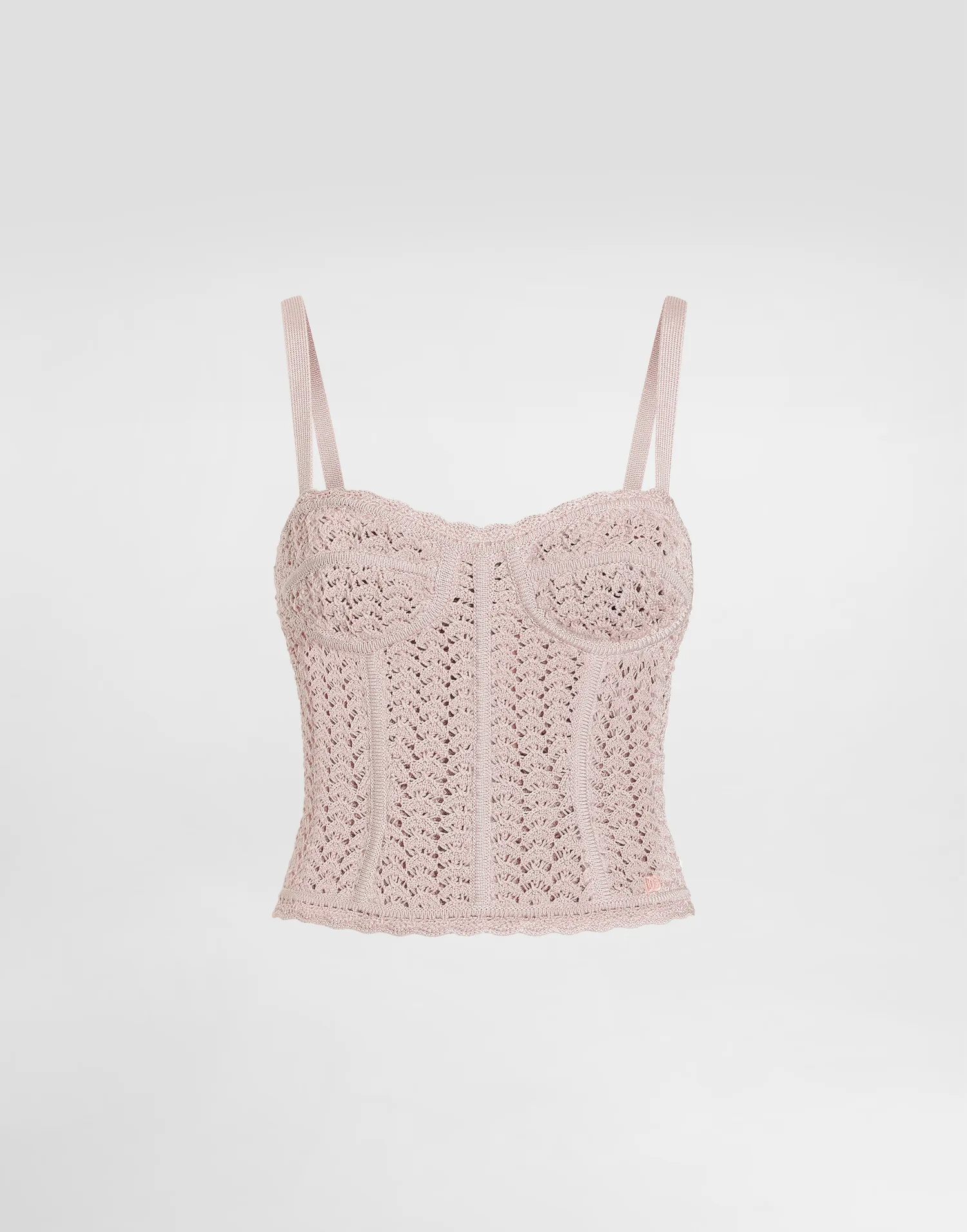 Вязанный крючком бюстье DOLCE & GABBANA, розовый