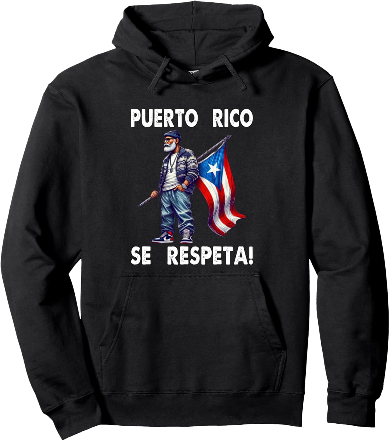 

Толстовка с капюшоном Puerto Rico Se Respeta Abuelo PR Flag Boricua Puerto Rico Se Respeta Collection, More Here, черный