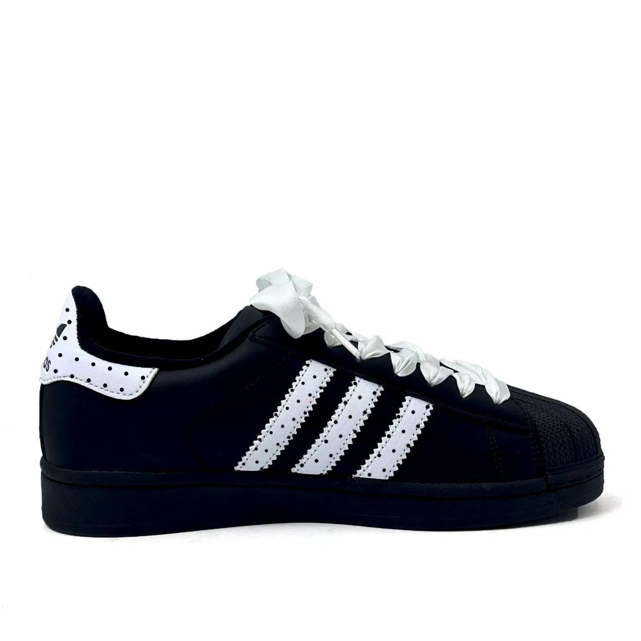 Кроссовки для скейтбординга Superstar 2 Snow Reflects Polka Dot Low top Kids' Skateboarding Shoes Black White для подростков Adidas Originals — фото 3
