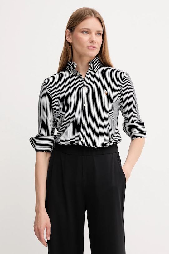 

Хлопковая рубашка Polo Ralph Lauren, черный