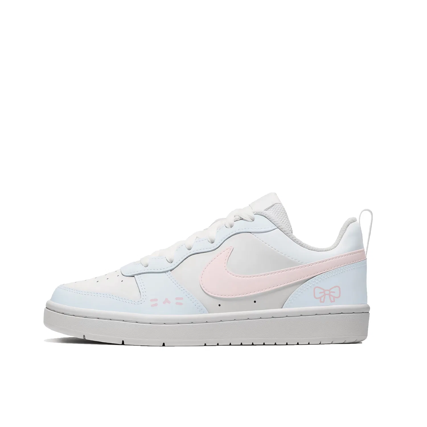 Кроссовки Court Pink Blue Kitten, Spring Limited, Versatile, Fresh Individual Cushioning, износостойкие, дышащие Nike, Light Blue