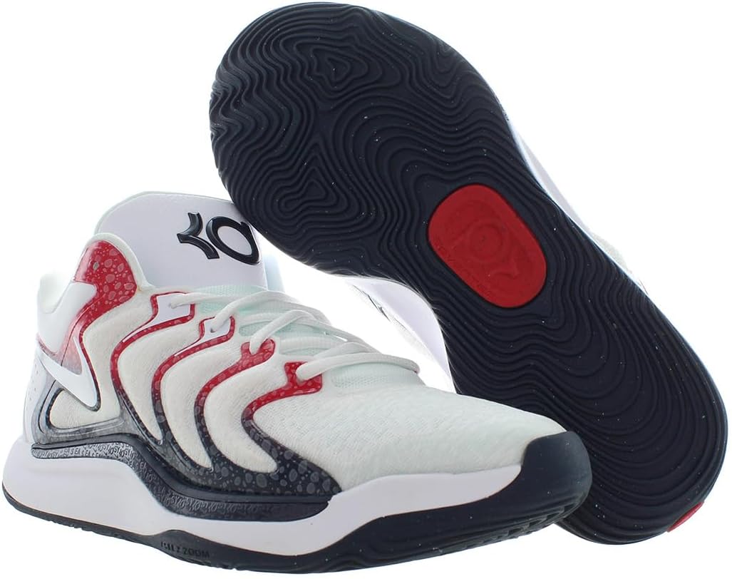 Мужские баскетбольные кроссовки Nike KD 17, белый/красный — фото 2