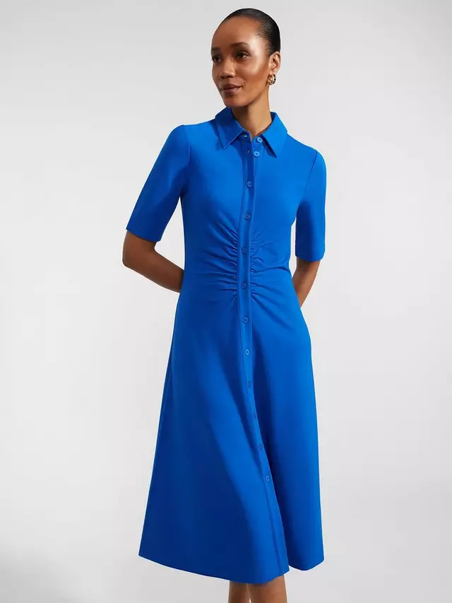 

Платье Hobbs Paisley Ponte Midi Shirt, цвет atlantic blue