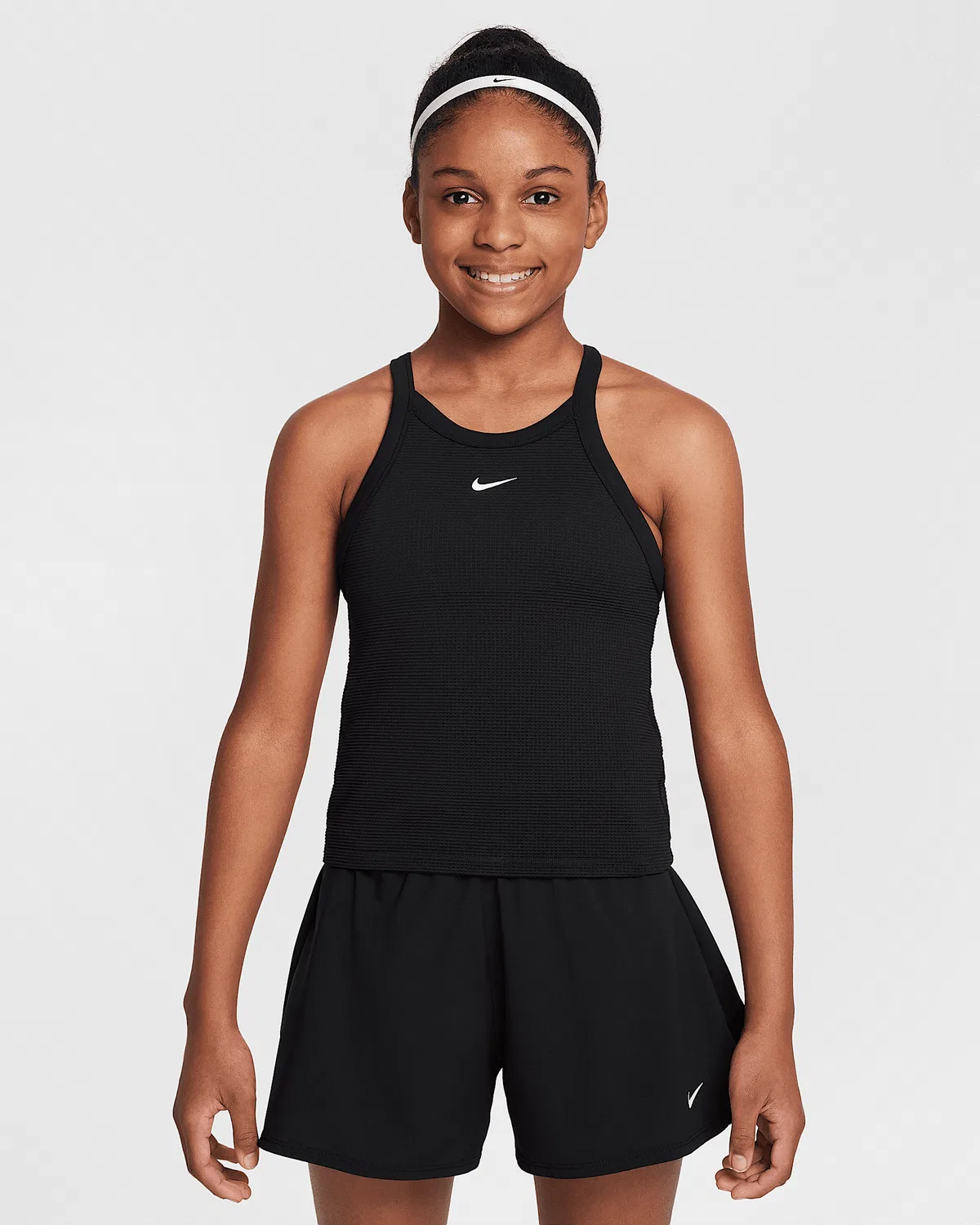 Девичья майка Nike с высоким воротом, Black/White