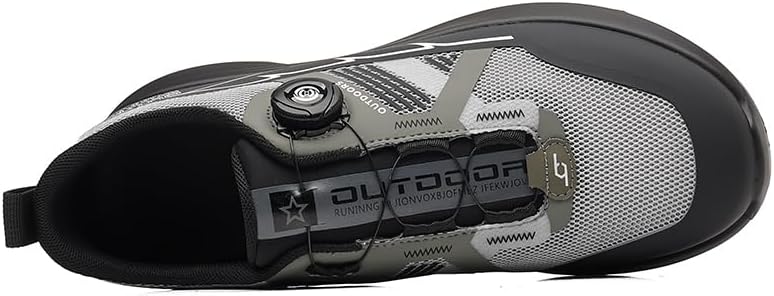 Мужские легкие дышащие прогулочные кроссовки с перфорированной подошвой, вращающаяся пряжка, для путешествий и походов, городские альпинистские кроссовки Tgrnfhkpyy, серый — фото 2