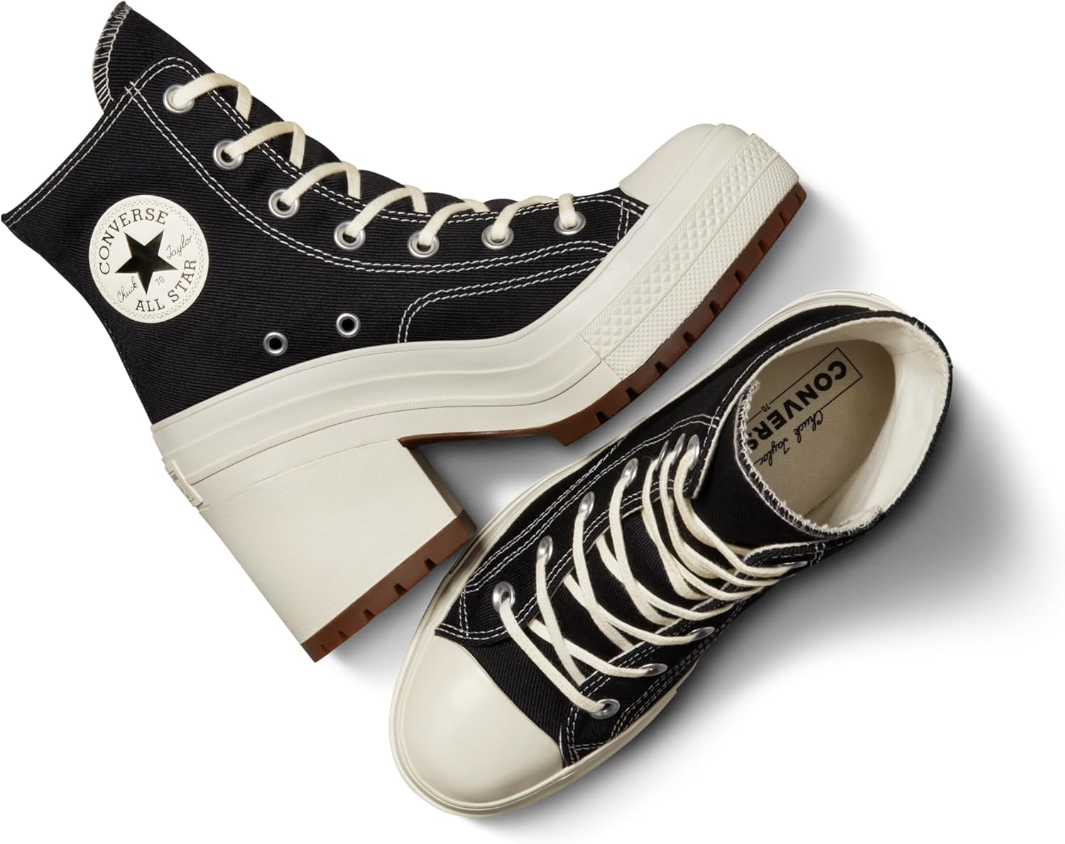 Кроссовки Converse Chuck 70 De Luxe с высоким верхом унисекс, черный — фото 4