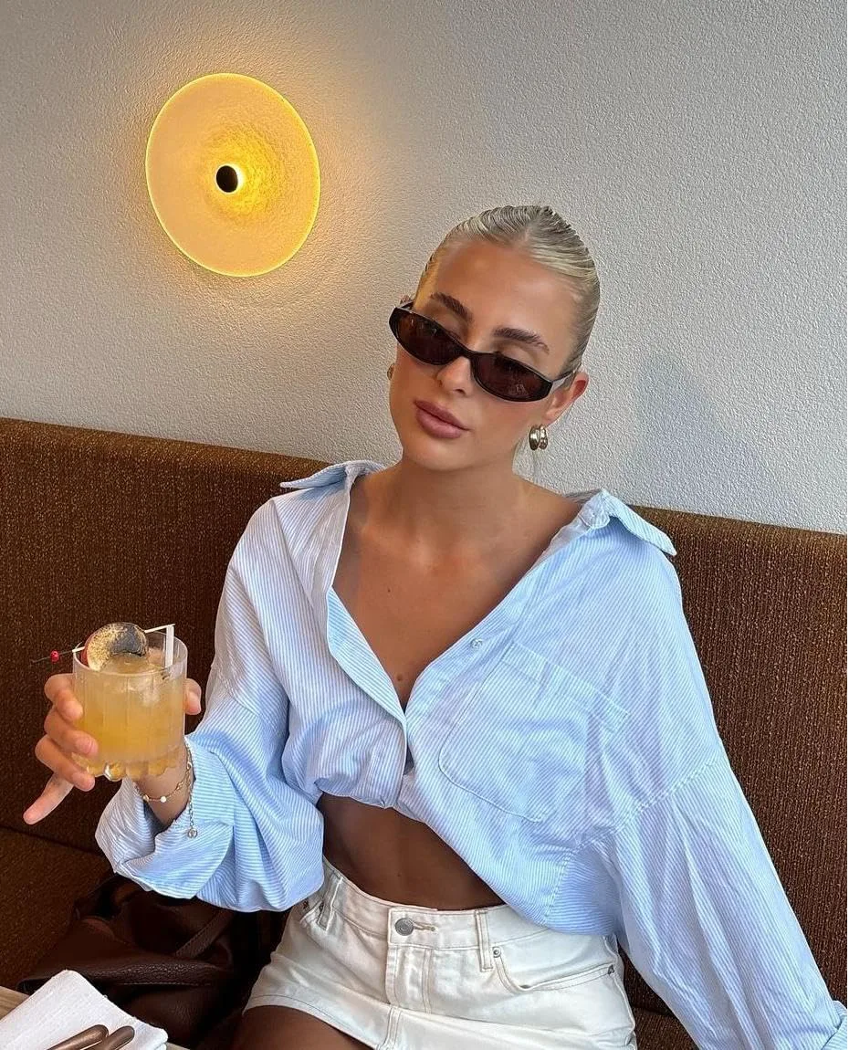 

Ретро овальные солнцезащитные очки для женщин и мужчин в стиле Y2k, узкие «кошачий глаз», тонкие очки AR82299 HERJOUR, B08 Chocolate/Brown+beige/Light Tea