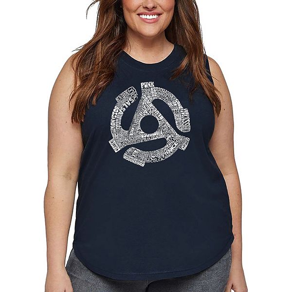 

Женский топ plus size Word Art - Record Adapter La Pop Art, Navy