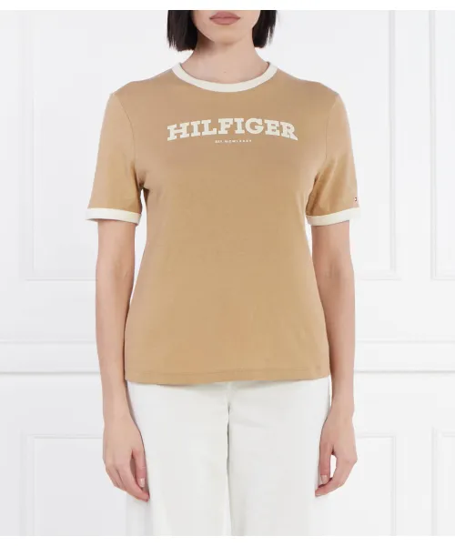 

Футболка с принтом «Монотипия» Regular fit Tommy Hilfiger, бежевый