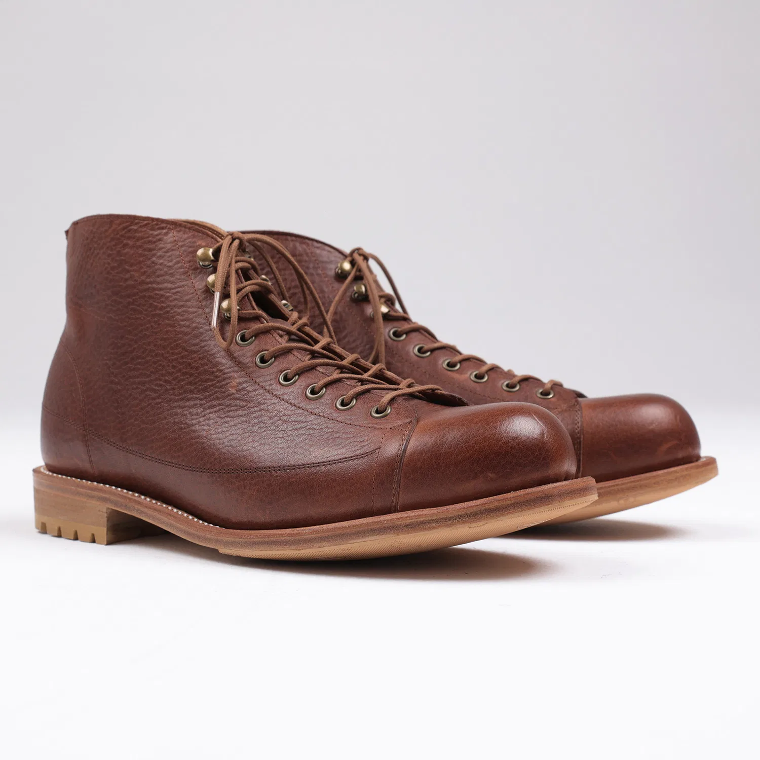 Мужские ботинки-монки 905 Goodyear Welt из шагреневой масляной кожи, коричневые, от Brenowelt