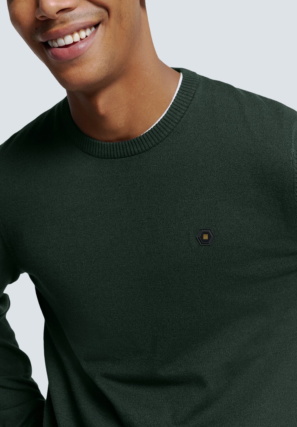 

Джемпер ROUND NECK TWO-TONE MELANGE AND COMFORTABLE FIT NO EXCESS, темно-зеленый