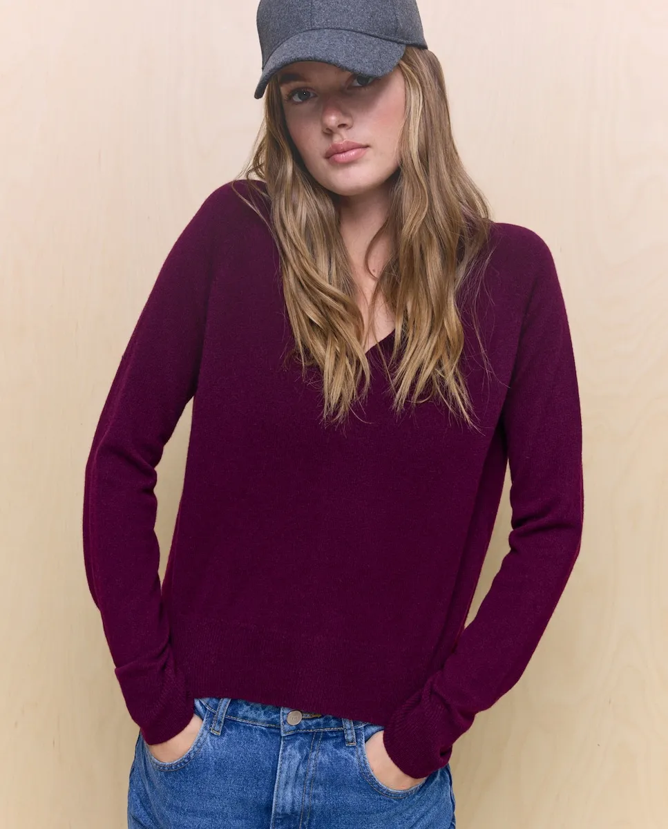 

Женский гладкий джемпер из кашемира Easy Wear, фиолетовый