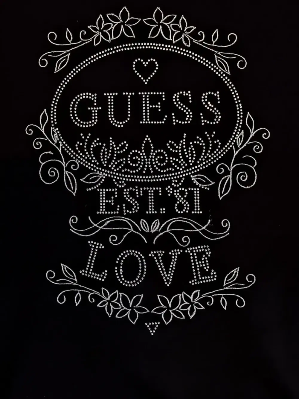 Худи с украшением из стразов Guess kids, черный — фото 3