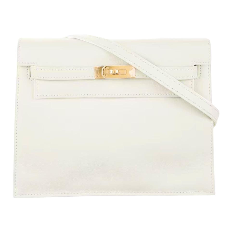 

HERMES Сумка через плечо Kelly Danse Swift Leather, кросс-боди женская, 10 Craie Milkshake White