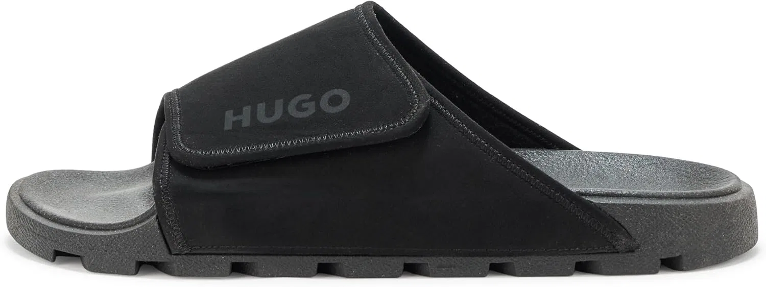 Сандалии с регулируемым ремешком, HUGO, Black Gloss — фото 2