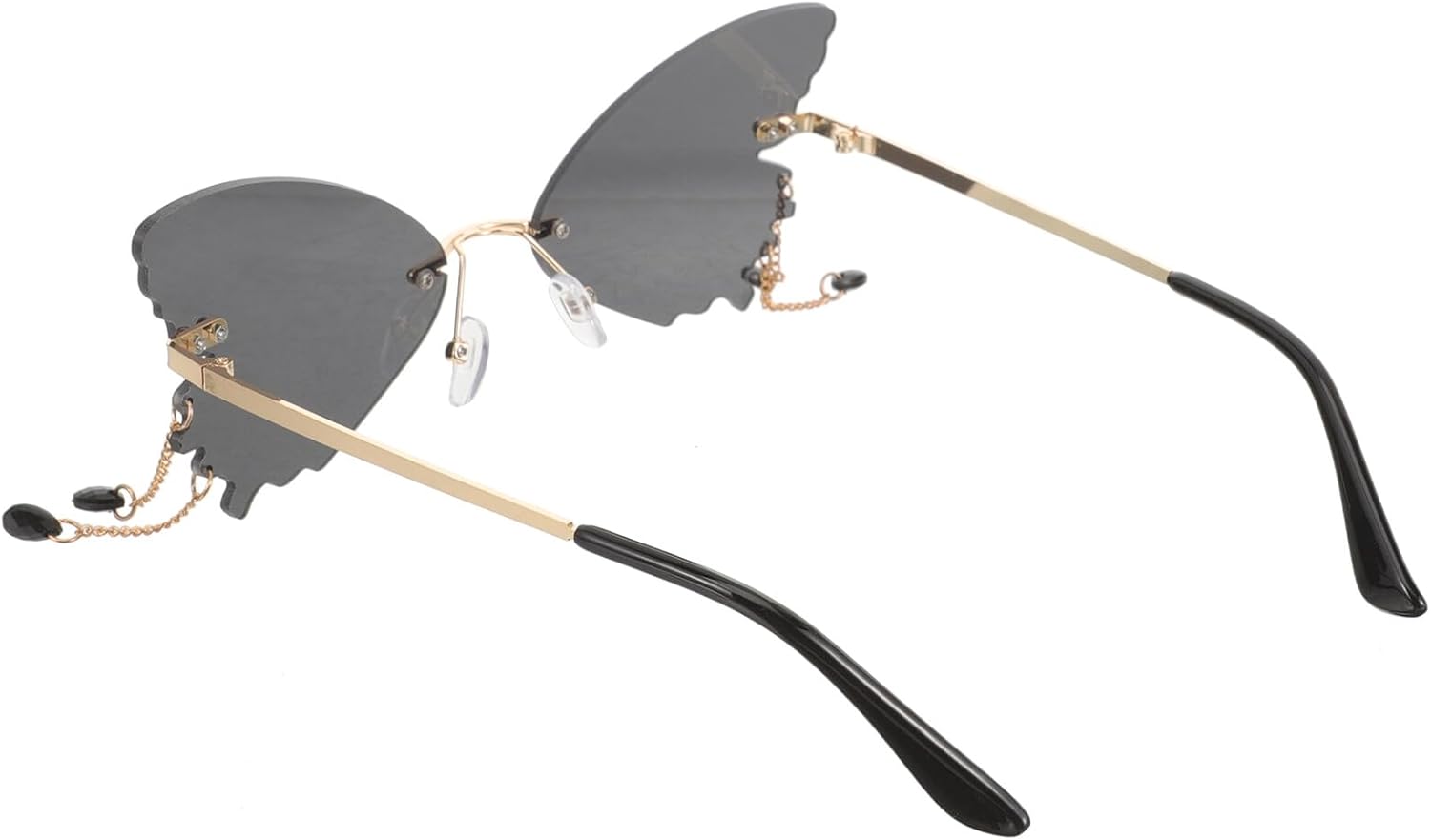 

Женские солнцезащитные очки FRCOLOR без оправы с бабочками, увеличенного размера, с прозрачными линзами, из модного материала, для фестивалей, Black beach sunglasses - These rimless sunglasses are the perfect choice for shopping