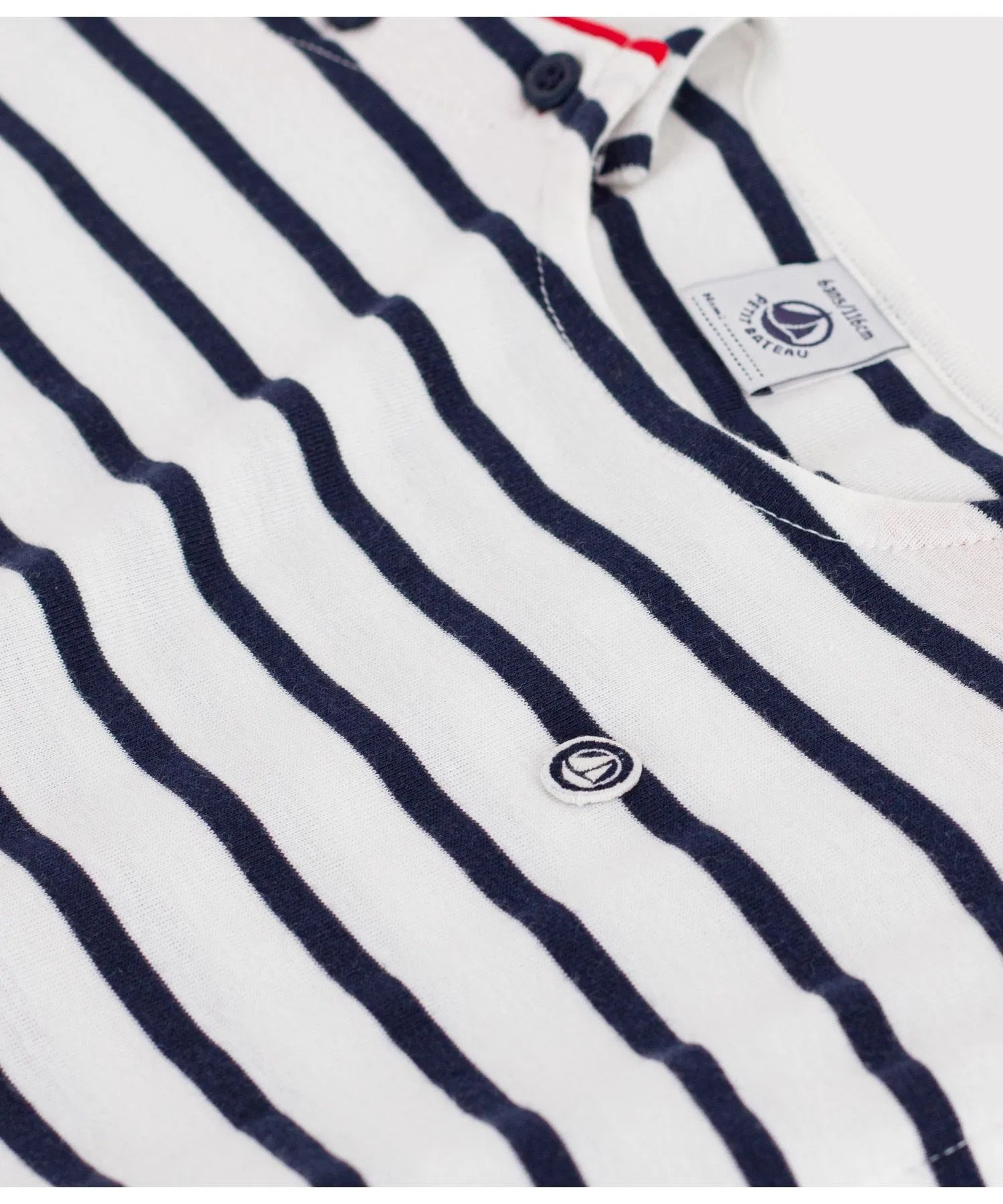 Детское платье-майка в полоску Petit Bateau бело-тёмно-синее — фото 3