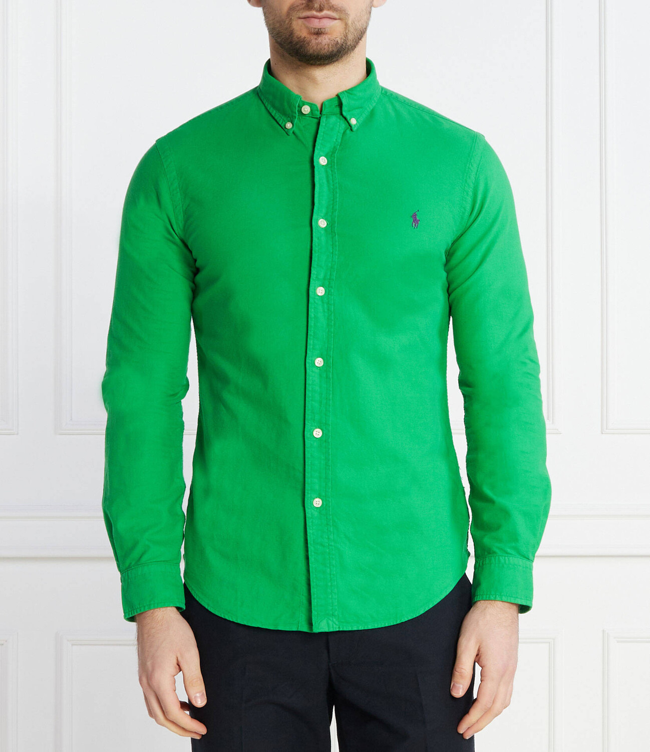 

Рубашка POLO RALPH LAUREN Slim Fit, зеленый