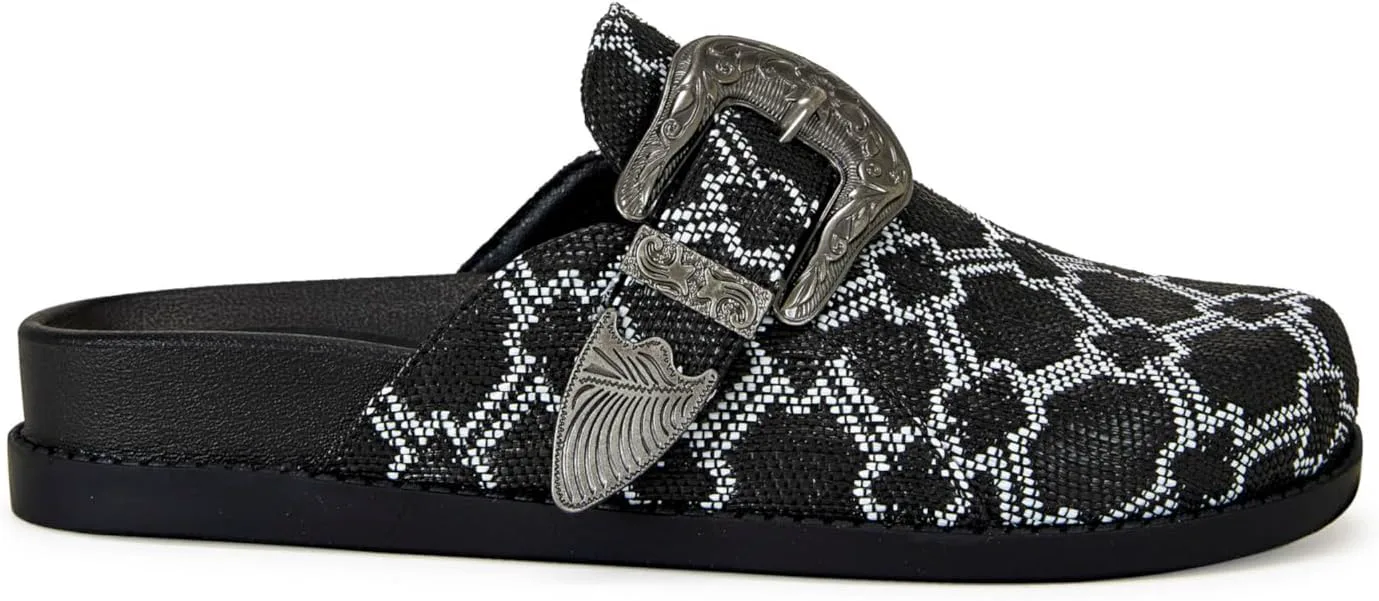 AZALEA WANG Informer-Brown Snake Clog, черный