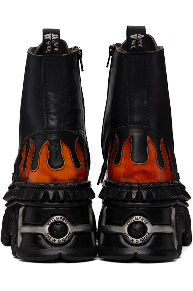 Vetements Новые черные армейские ботинки Black Rock Edition Flame — фото 2