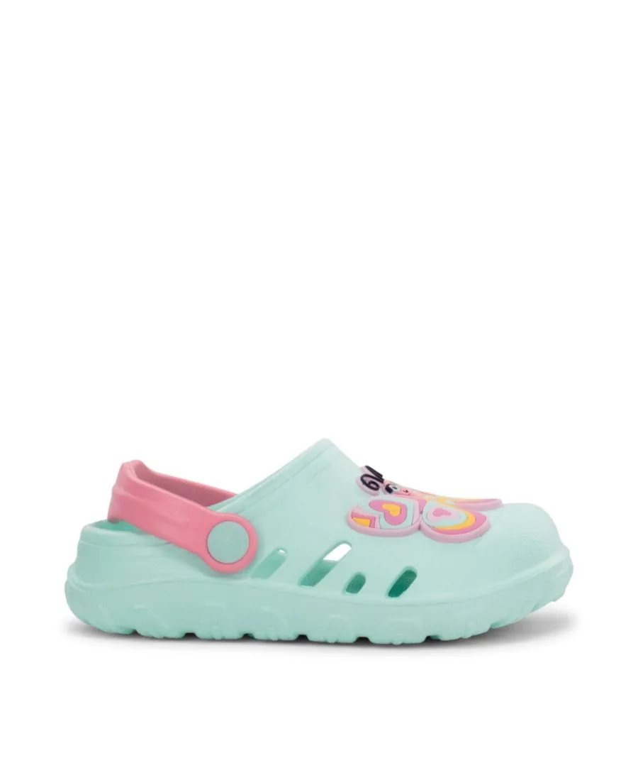 Little Girls Easy Butterfly Clog Western Chief, Aqua