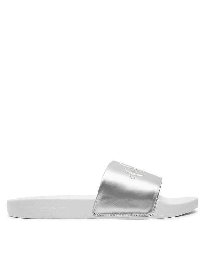 Шлепанцы Calvin Klein Jeans Slide Ny Pearl YW0YW01243, серебристый/белый