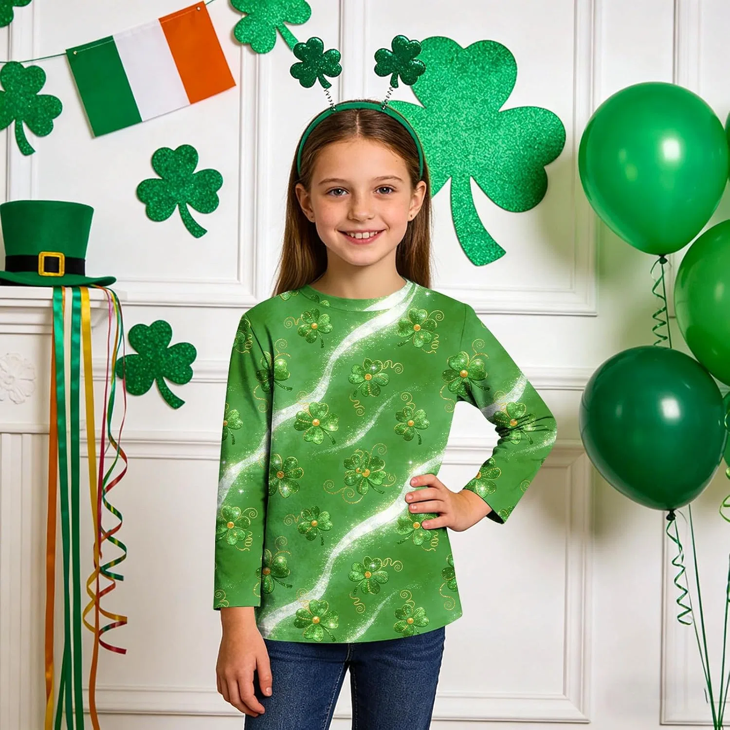 Футболка с принтом Shamrock Zzalalana, 3/4 рукава, мультиколор 22 — фото 3