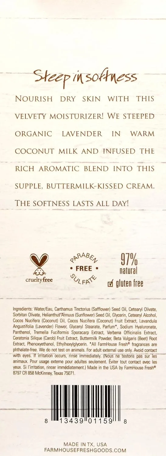 Лосьон FarmHouse Fresh Buttermilk Lavender Steeped Milk Lotion, 8 жидких унций. 237 мл (1 шт.) — фото 3