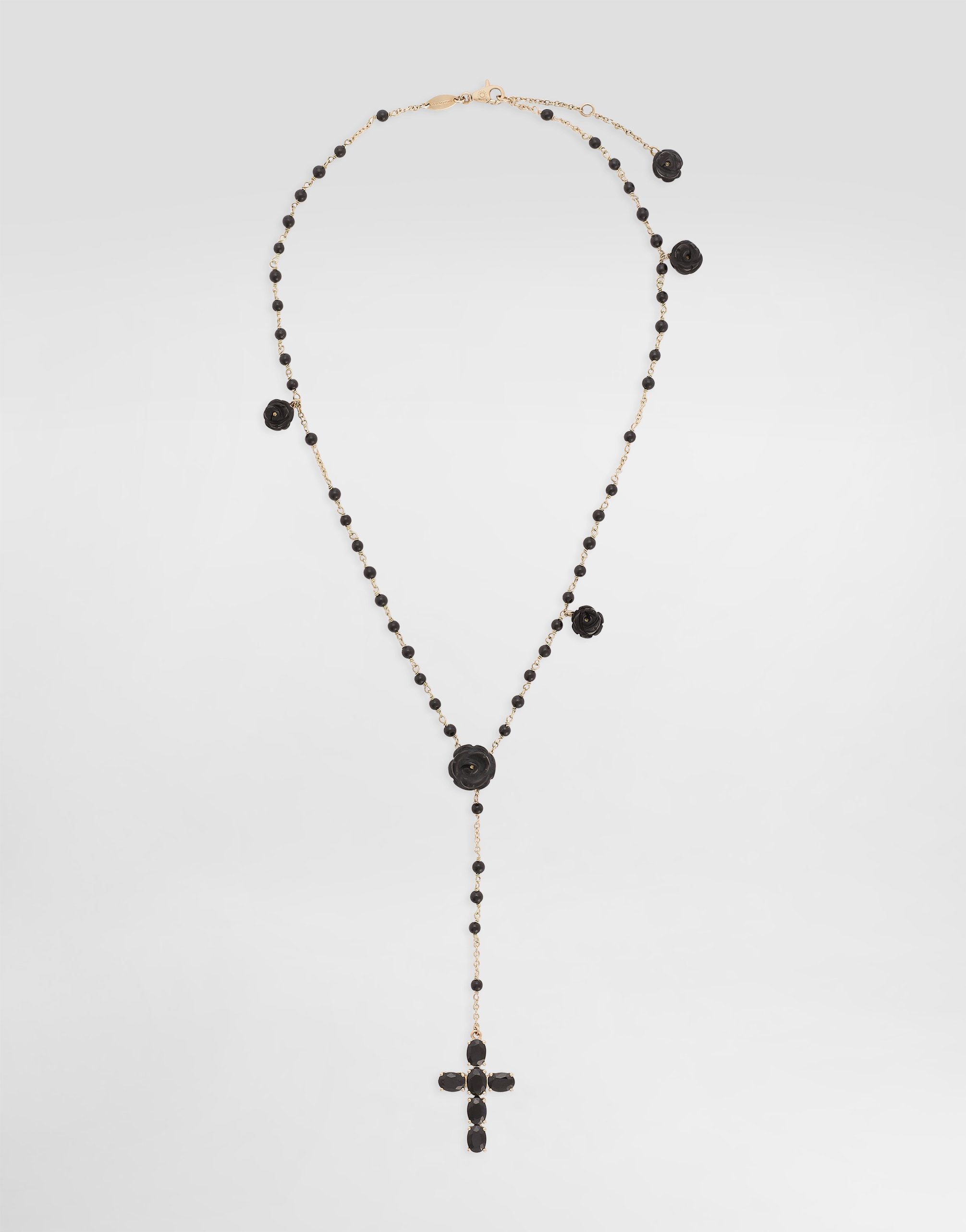 

Ожерелье-четки sicily 18-каратное желтое золото, черные сапфиры и черный жад Dolce & Gabbana, золото