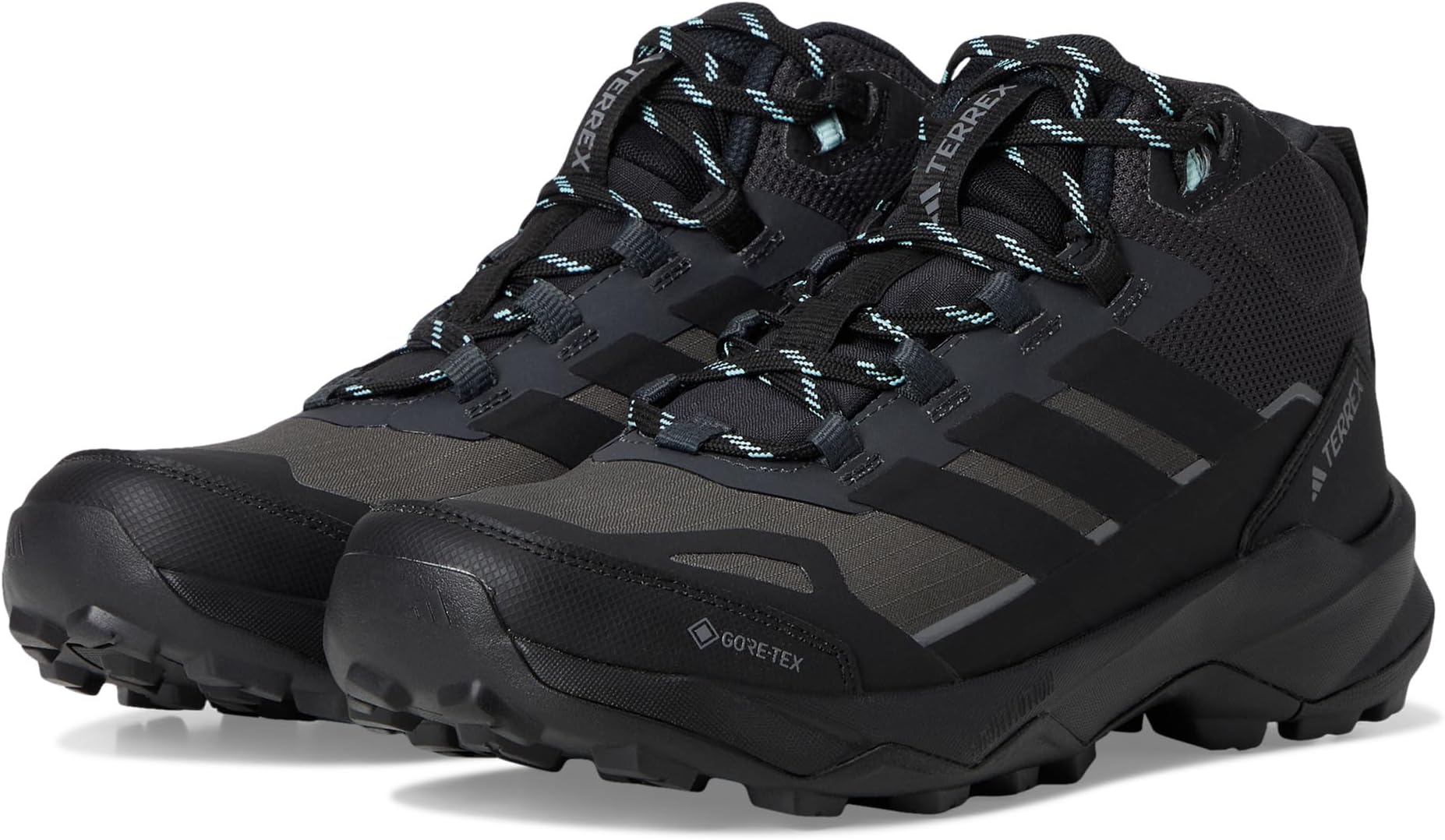 

Походная обувь adidas Outdoor Women's Terrex Skychaser Ax5 Mid Top GORE-TEX Hiking Shoes, Carbon/Black/Semi Flash Aqua