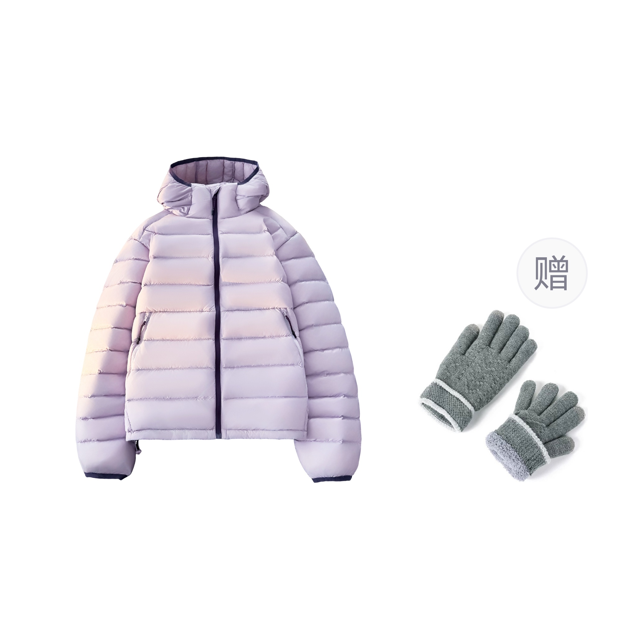 

Пуховик женский с капюшоном легкий WARRIOR, розовый фиолетовый[free glove]