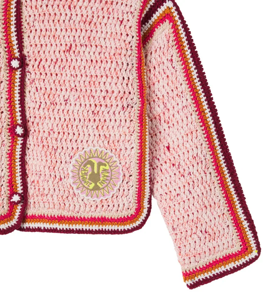 Кардиган из смесовой хлопковой ткани Awaken Zimmermann Kids, розовый — фото 3