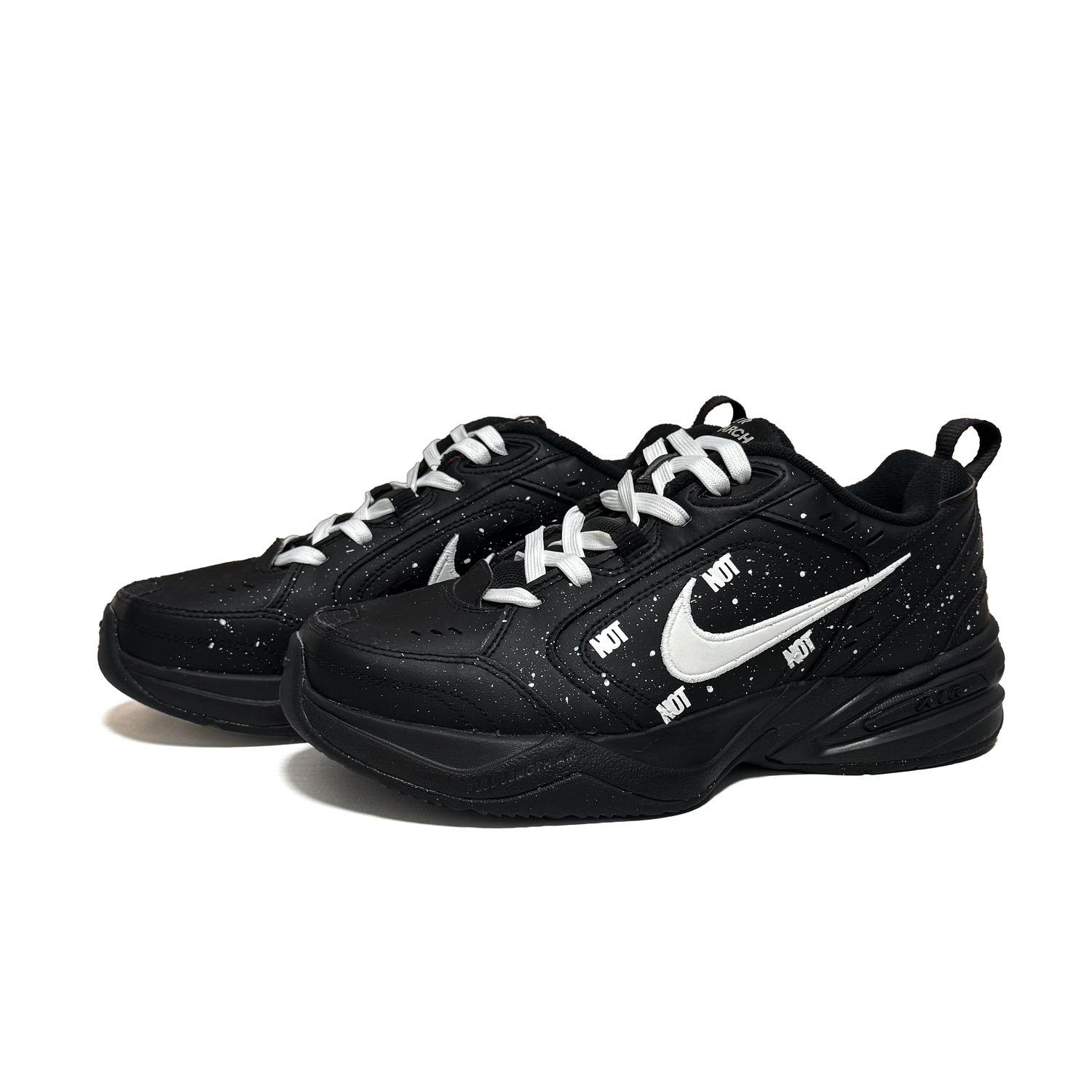 Nike Кроссовки Air Monarch 4 Radiant Starlight, износостойкие, низкие, массивные, мужские, черный с белым — фото 4