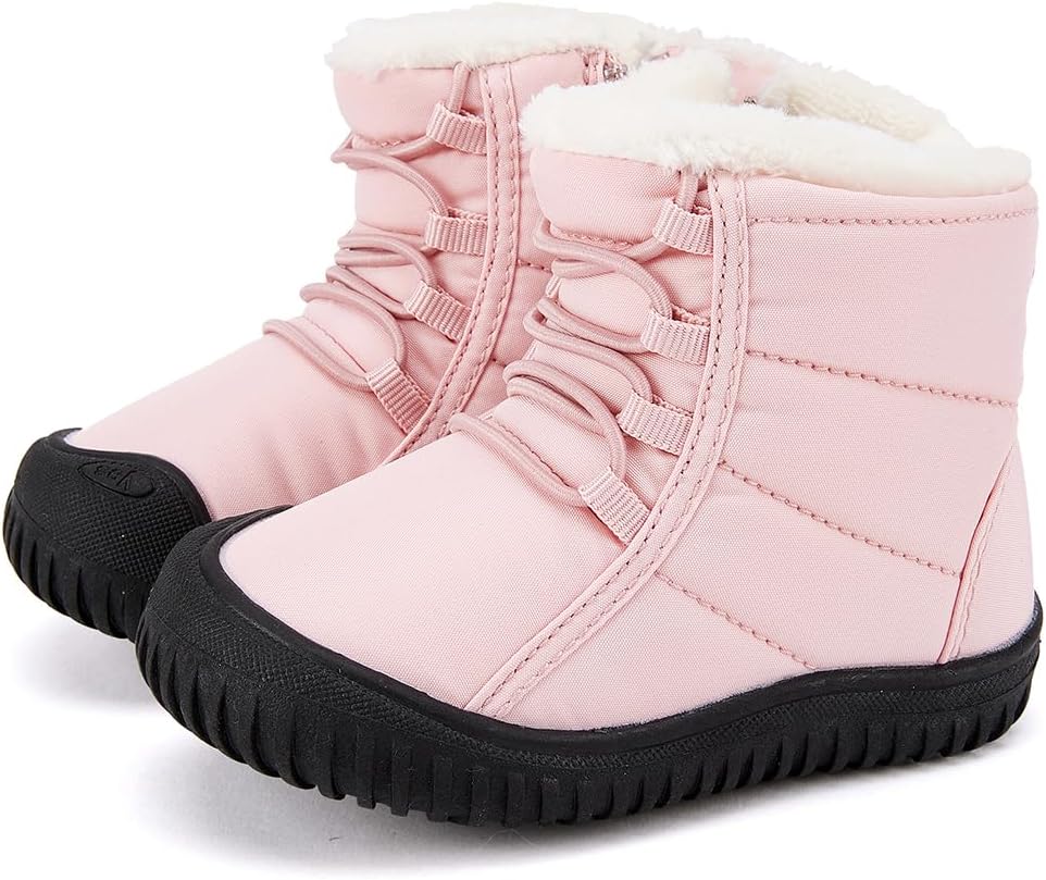 

Детские зимние ботинки BMCiTYBM для малышей, обувь для детей мальчиков и девочек с искусственным мехом для холодной погоды, K-Pink
