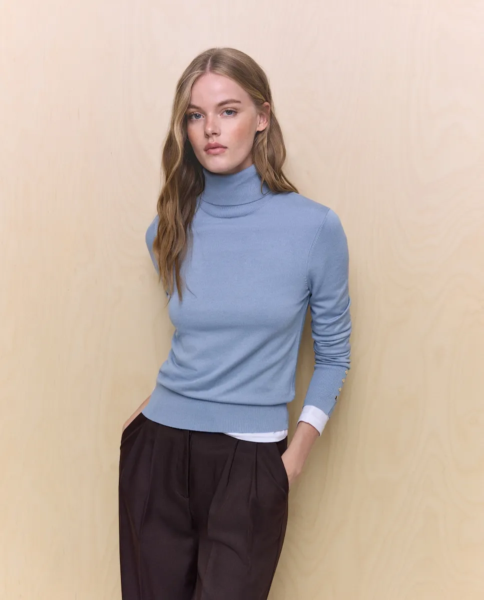 

Женский базовый свитер с высоким воротником Easy Wear, индиго