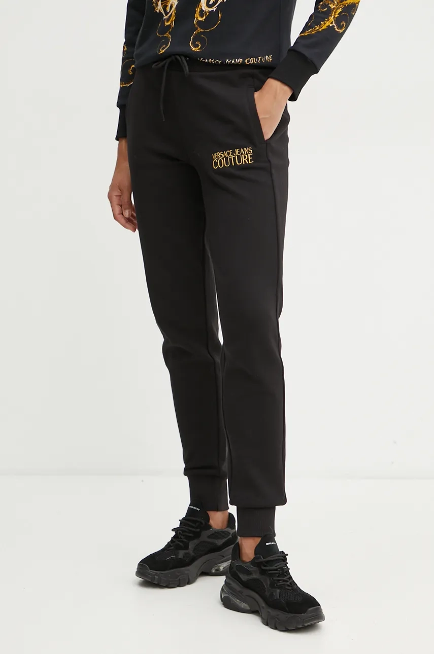 

Хлопковые спортивные штаны Versace Jeans Couture, черный
