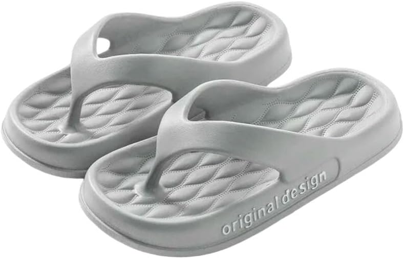 

Тапочки женские с толстой подошвой, нескользящие, однотонные, для дома, шлепанцы для ванной Dmmwcx, серый