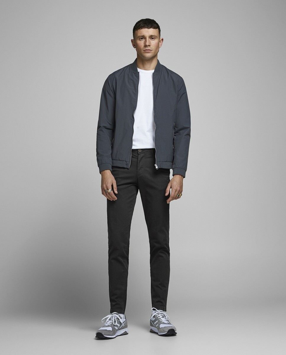 

Узкие черные мужские брюки чинос Jack & Jones, черный