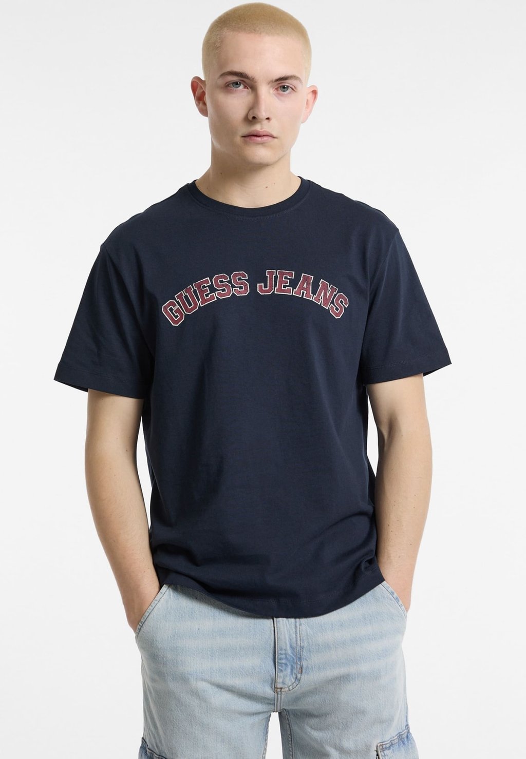 

Футболка с принтом COLLEGE STIL RUNDHALSAUSSCHNITT Guess Jeans, синий