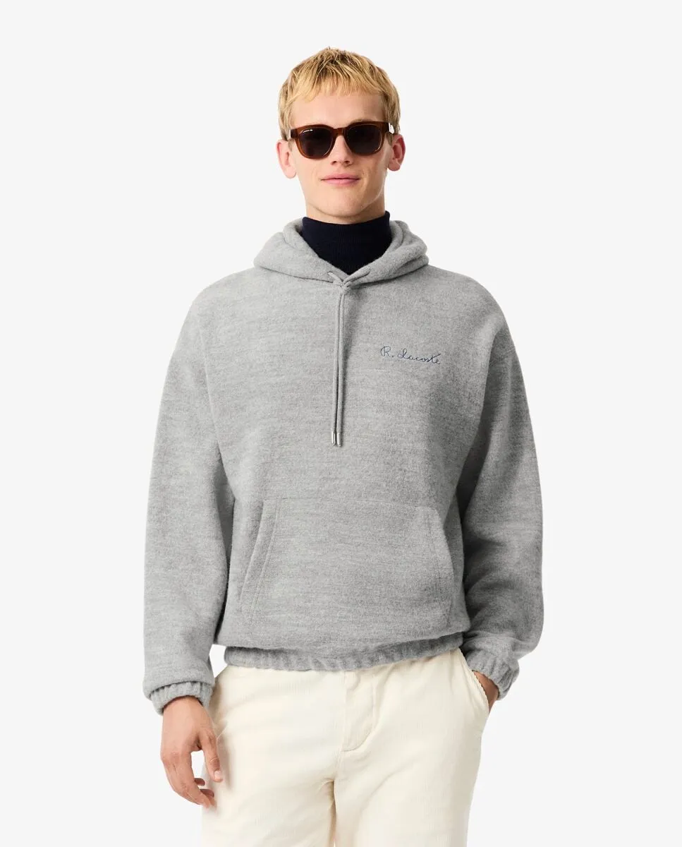 

Мужская толстовка с капюшоном с вышитым логотипом серого цвета Lacoste