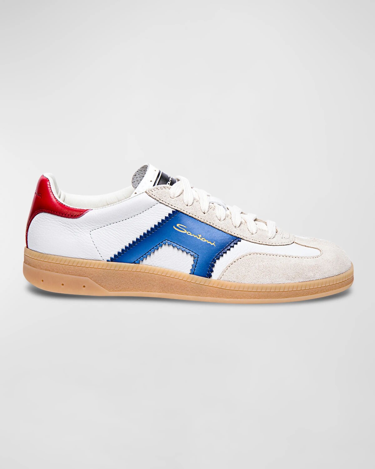 Низкие кеды DBA из смешанной кожи Santoni, белый