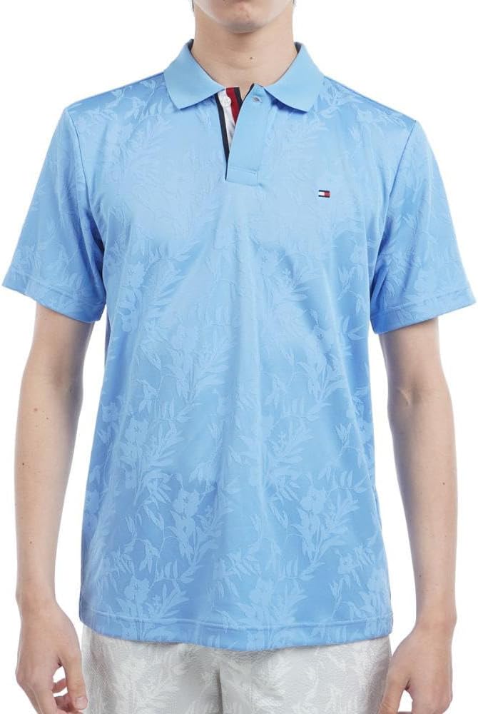

Мужская поло-рубашка Tommy Hilfiger Golf Classic THMA522 с коротким рукавом и жаккардовым узором в виде листьев, синий