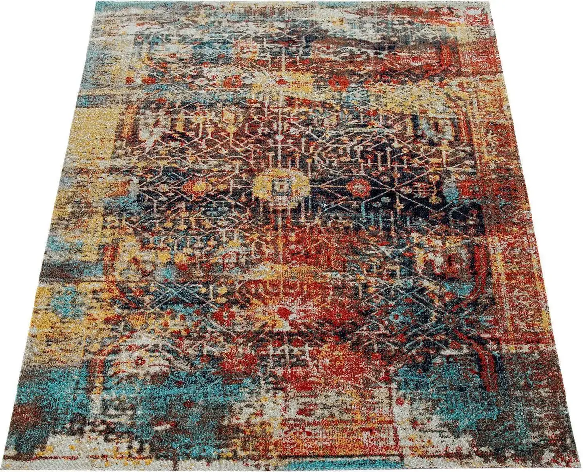 

Ковер Paco Home "Artigo 420", прямоугольный, короткий ворс, винтажный дизайн, подходит для внутреннего и наружного использования, гостиная 120х170 см, цвет mehrfarbig
