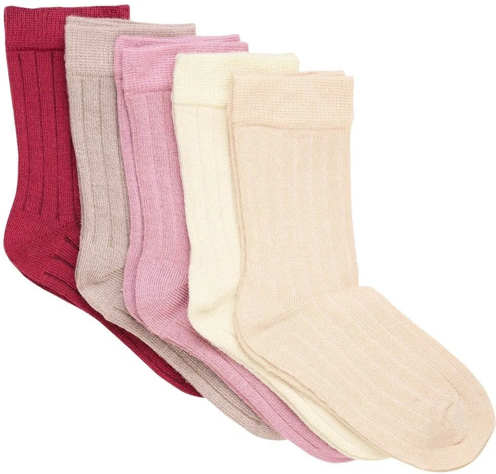 Колготки Ankle sock-rib (5-pack) Minymo, lila