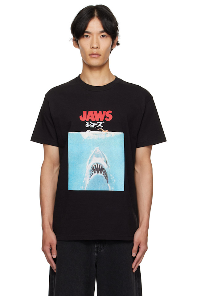 

Футболка с круглым вырезом "Челюсти" Wacko Maria, черный