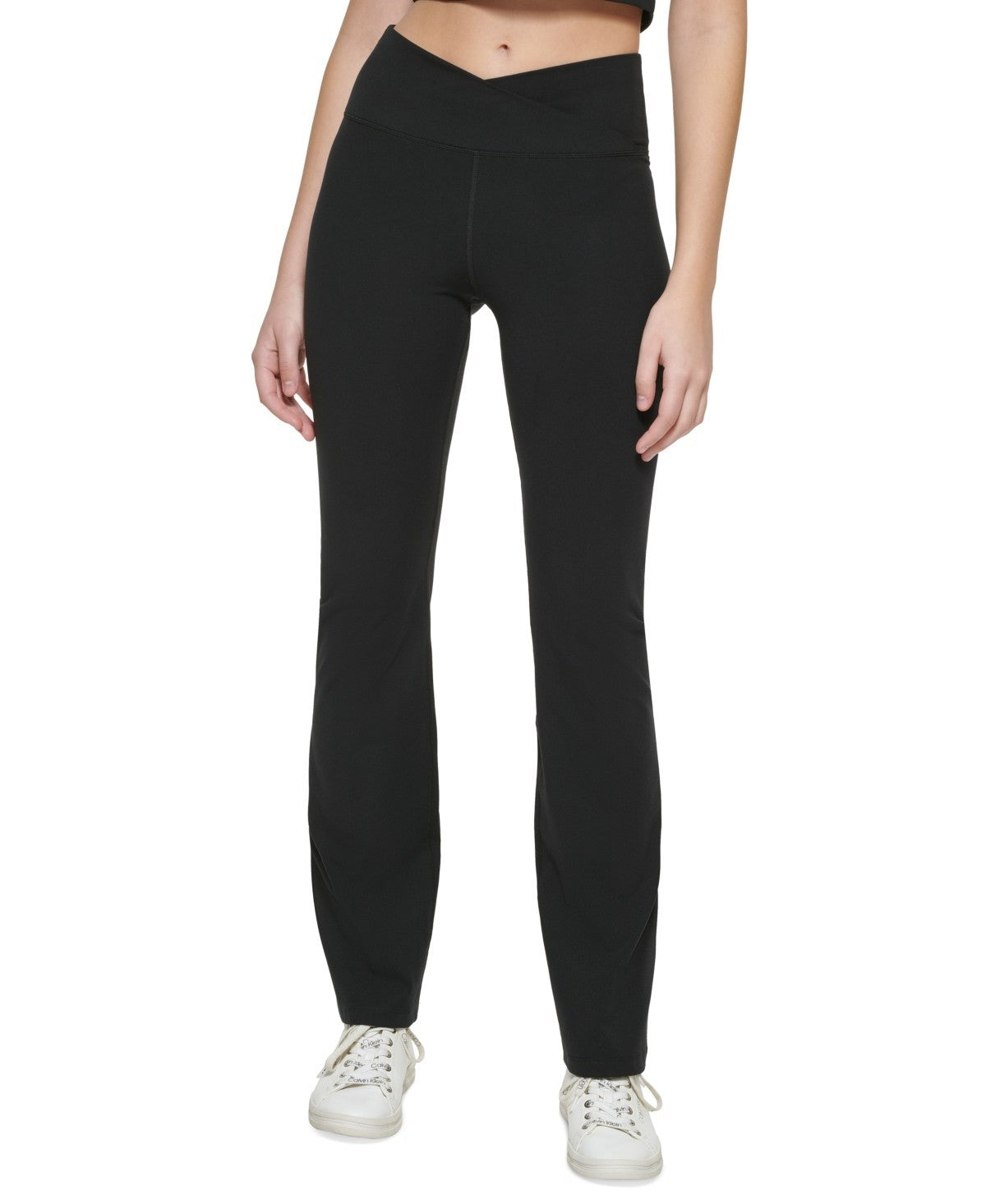 Женские леггинсы Calvin Klein Performance Flare Crossover с талией, черные, FTS508 Calvin Klein, черный — фото 3