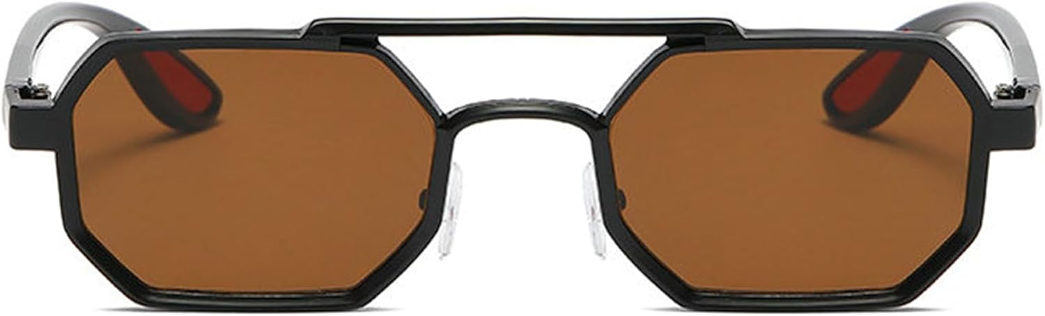 

Солнцезащитные очки Helena Square для женщин и мужчин, ретро, ​​восьмиугольные металлические солнцезащитные очки, винтажные многоугольные очки с защитой от УФ-излучения UV400, C10