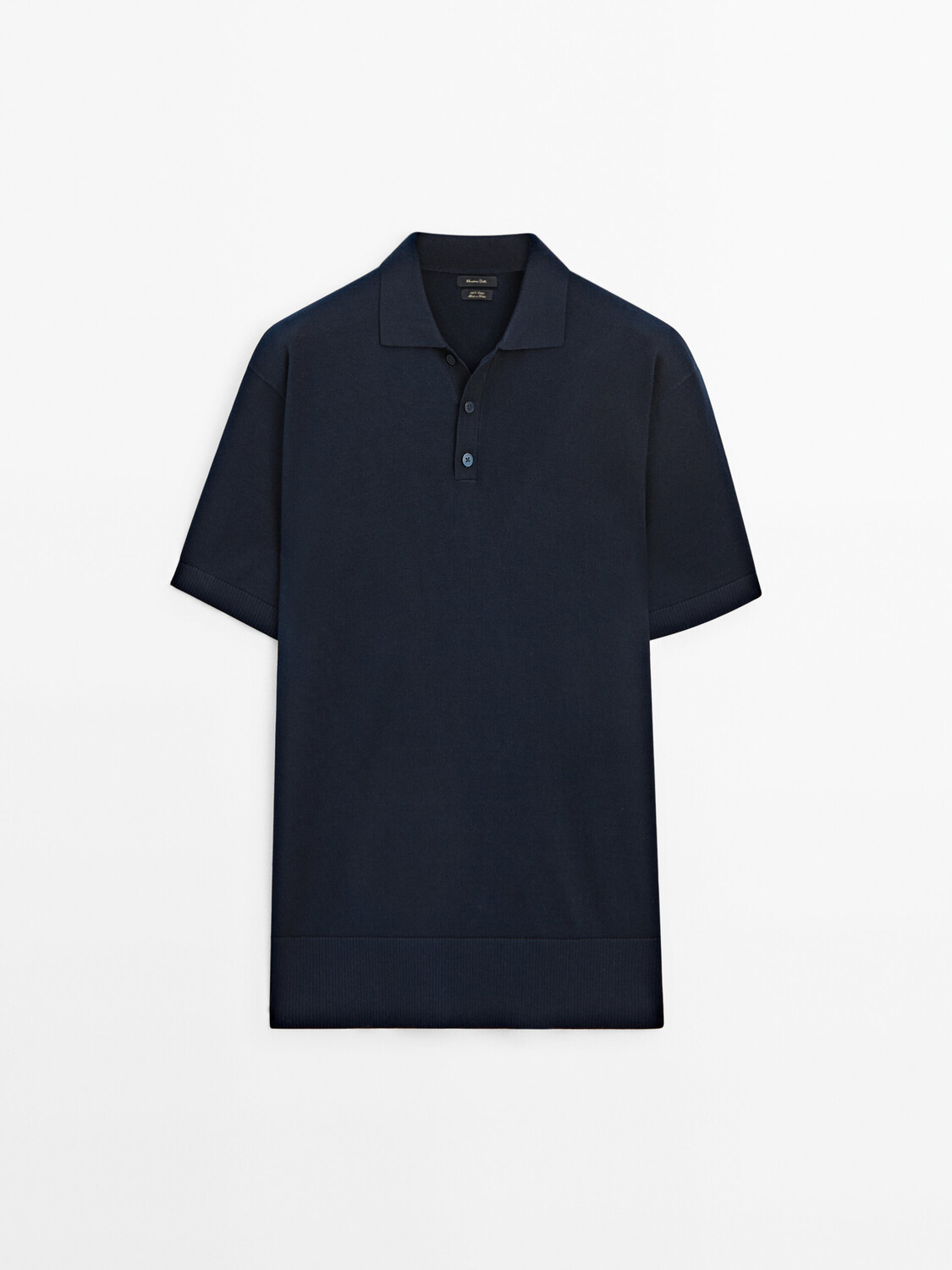 

Трикотажная рубашка-поло с короткими рукавами Massimo Dutti, синий