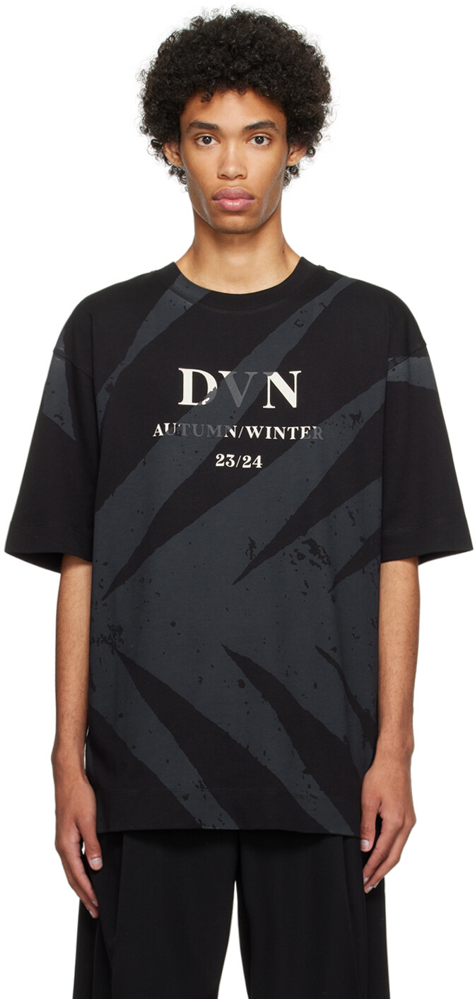 

Футболка с трафаретной печатью Dries Van Noten, черный